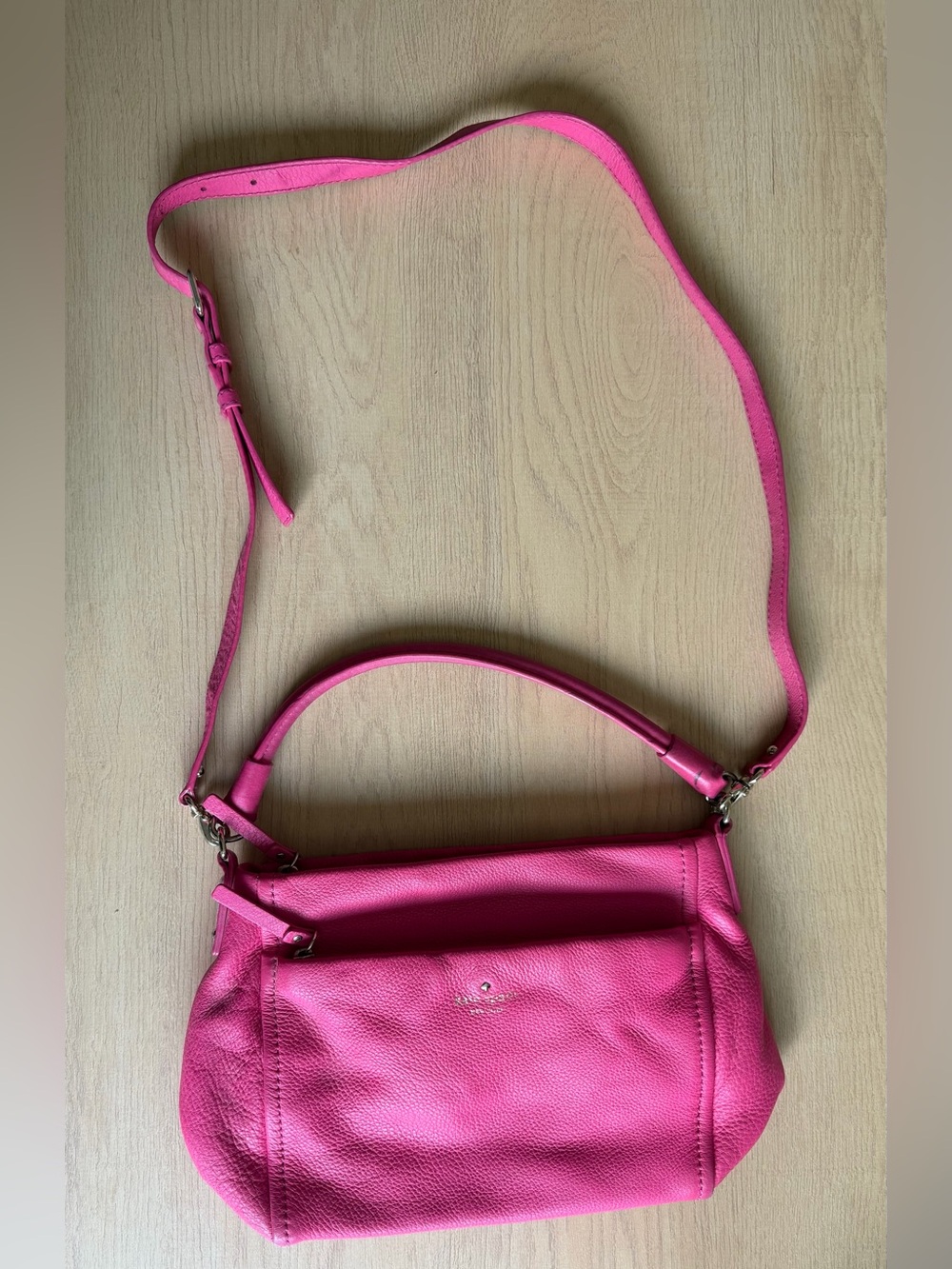 kate spade Vibrant Pink Pebbled Leather Shoulder Bag